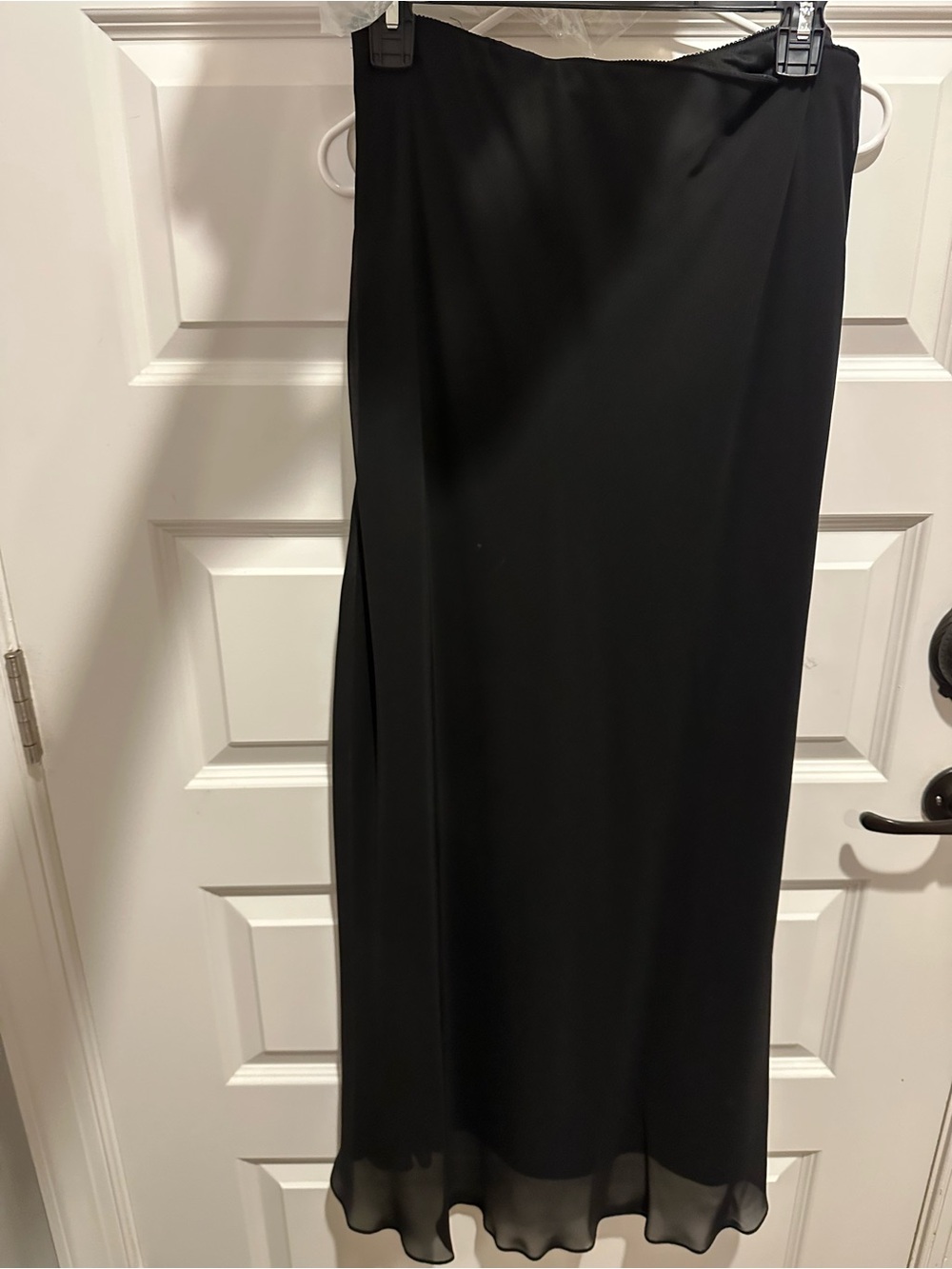 Alex Evenings Black Chiffon Overlay Maxi Skirt
